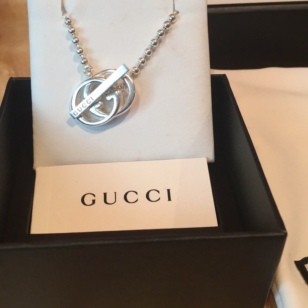 Gucci Britt Double G Bar Necklace
